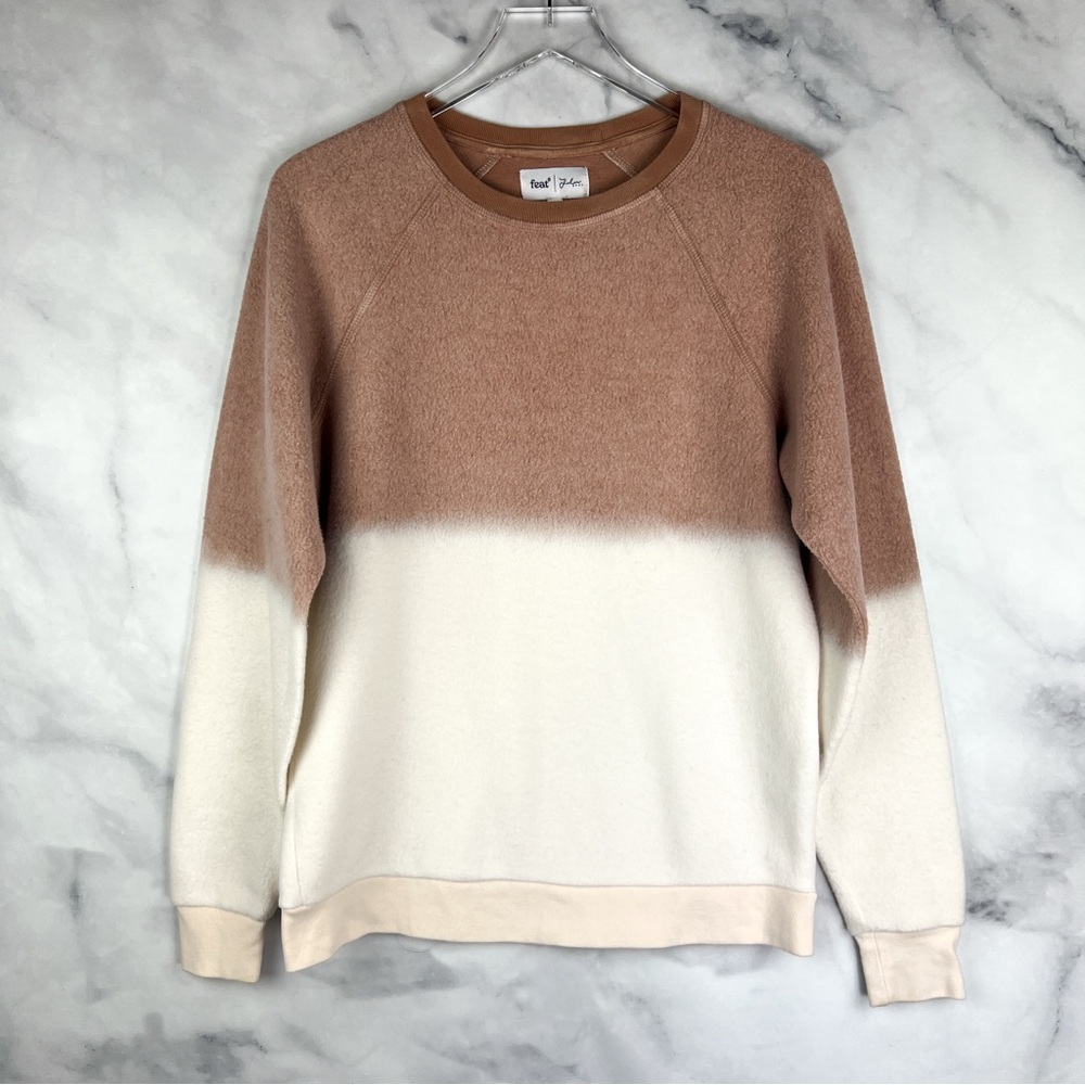 Feat x Helen Owen Blanket Blend Pullover Ombre Fleece Sweatshirt Terracotta S